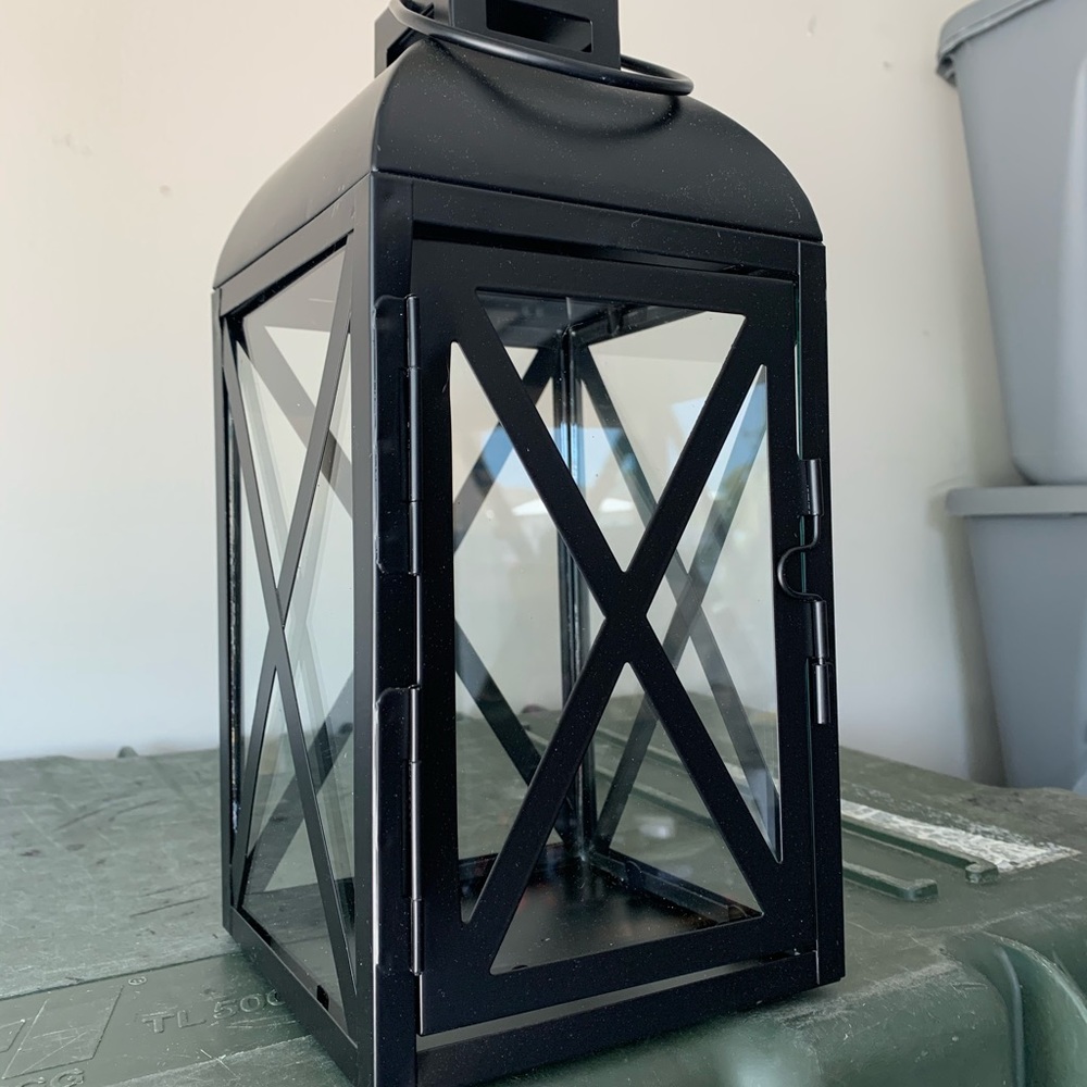 8 Mainstays Black Metal Candle Holder / Lantern
